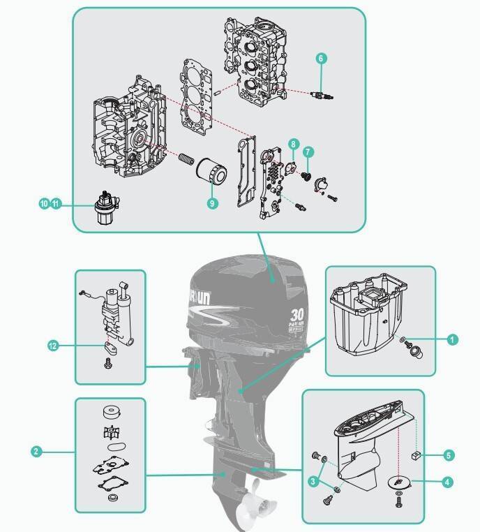 Parsun F25 Service Spares