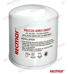 OIL FILTER OEM: Mercruiser: 35-881132T, 35-8M0138697, 881132T, 897345T29, 8M0138697 - Cummins: 5253919 MCM AXIUS STEERING