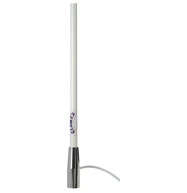 Glomex RA112CR 1,5m (5′) VHF Antenna with Chromed Brass Ferrule and 4,5m (15′) Coax Cable