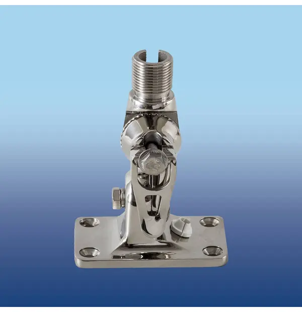 Glomex 4 Way Ratched Mount In Stainless Steel Locking By Clamp Cable Slot Standard Thread 1"X14
