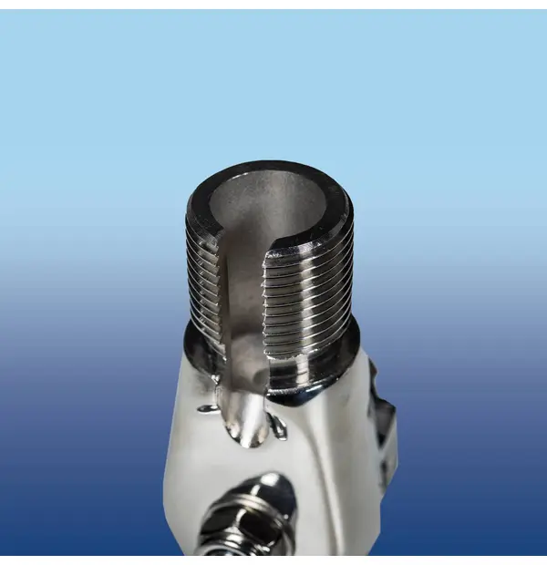 Glomex 4 Way Ratched Mount In Stainless Steel Locking By Clamp Cable Slot Standard Thread 1"X14